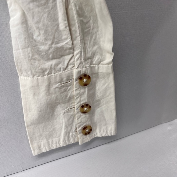 Anthropologie Maeve Henley Popover Shirt in white cotton poplin - Picture 10 of 12